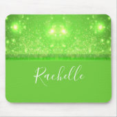 Green and white glitter print mousepad (Vorne)