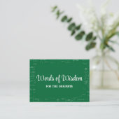 Green and White Graduate Words of Wisdom Advice Begleitkarte (Stehend Vorderseite)