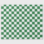 Green and White Holiday Check Geschenkpapier (Flach)