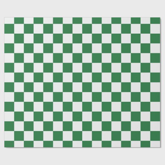 Green and White Holiday Check Geschenkpapier (Flach)