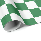Green and White Holiday Check Geschenkpapier (Rolleneckpunkt)
