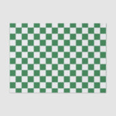 Green and White Holiday Check Seidenpapier (Vorderseite)