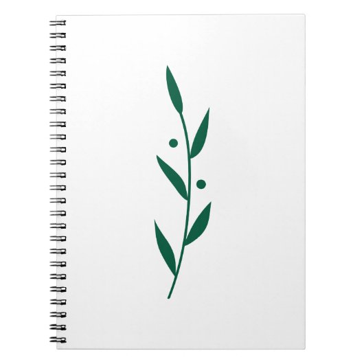 Green and White Leaf Branch Clean Botanical Notizblock (Vorderseite)