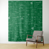 Green and White Mathematic Formulas Equations Wandteppich (Beispiel)