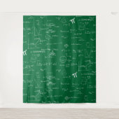 Green and White Mathematic Formulas Equations Wandteppich (Vorderseite)