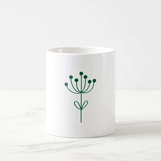 Green and White Minimalist Botanical Kaffeetasse (Mittel)