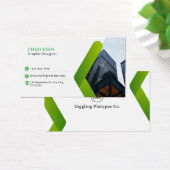 Green and White Minimalist Modern Business Card (Schreibtisch)