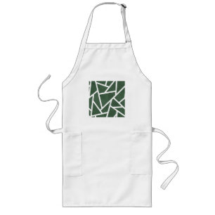 Green and white mosaic pattern lange schürze