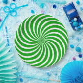 Green and White Peppermint Candy Holiday Pappteller (Party)