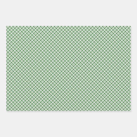 Green and White Pläd Wrapping Paper Sheets Geschenkpapier Set (Vorderseite 3)