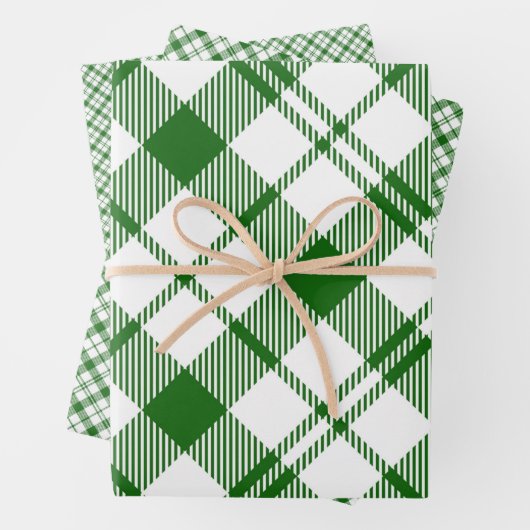 Green and White Pläd Wrapping Paper Sheets Geschenkpapier Set (Beispiel)