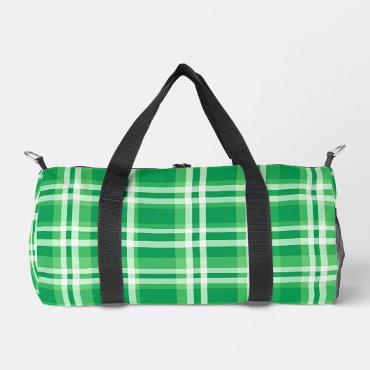 Green And White Plaid Duffle Bag (Vorderseite)