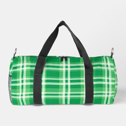 Green And White Plaid Duffle Bag (Rückseite)