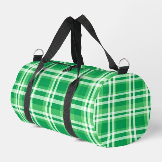 Green And White Plaid Duffle Bag (Linke Seite)