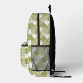 Green and White Plaid, Your Name Bedruckter Rucksack (Rechts)