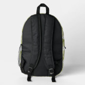 Green and White Plaid, Your Name Bedruckter Rucksack (Rückseite)