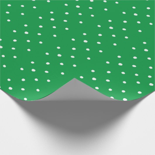Green And White Polka Dots Geschenkpapier (Ecke)