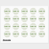 Green and White Polka Dots Vielen Dank Runder Aufkleber (Blatt)