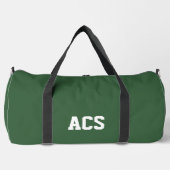 Green and White School Colors with Letters Duffle Bag (Vorderseite)