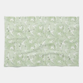 Green And White Seagull Beach Bird Pattern Geschirrtuch (Horizontal)