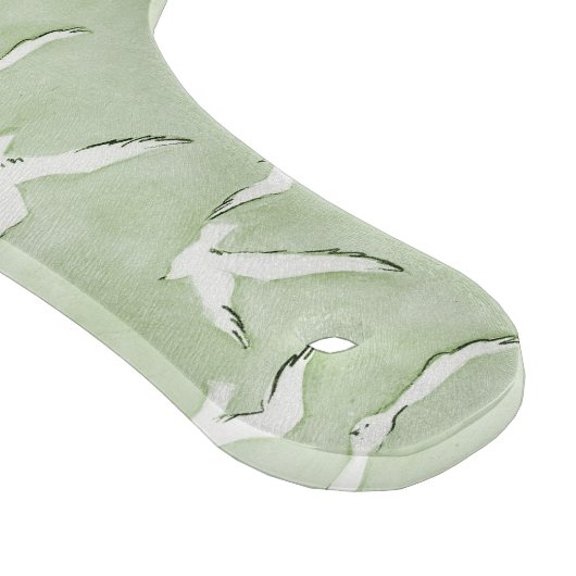 Green And White Seagull Beach Bird Pattern Schneidebrett (Ecke)