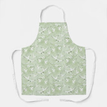 Green And White Seagull Beach Bird Pattern
