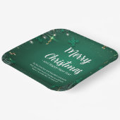 Green and White Simple Christmas Day 9" Square Pappteller (Gewinkelt)