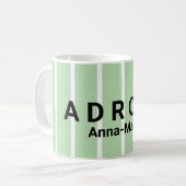 Green and White Striped Praise Design Kaffeetasse (Vorderseite Links)