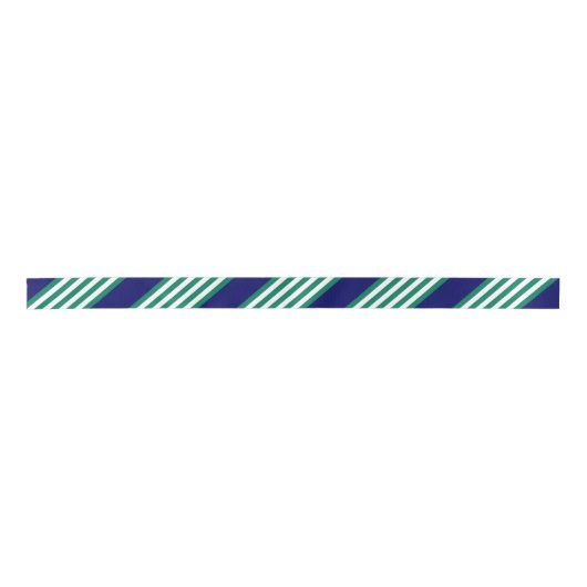 Green and white stripes pattern with navy blue satinband (Vorderseite)