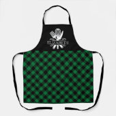 Green and White Tartan Plaid Pattern Schürze (Vorderseite)