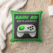 Green and White Video Game Controller Kids Room Kissen (Decke)