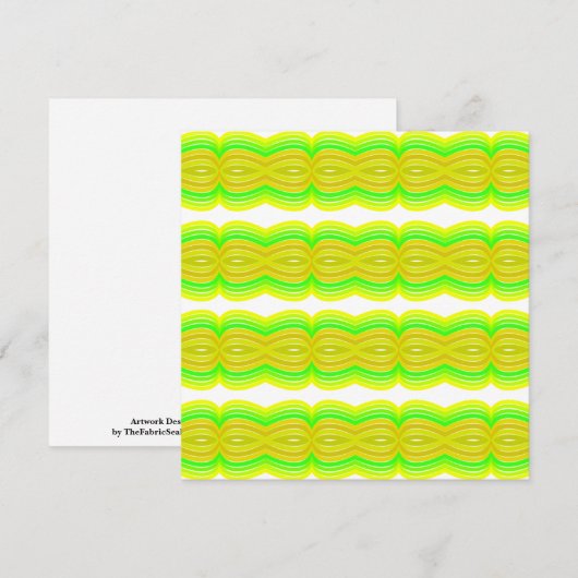 Green And Yellow Figure Eight Ribbon Pattern Art Karte (Vorne/Hinten)