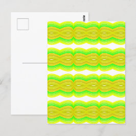 Green And Yellow Figure Eight Ribbon Pattern Art Postkarte