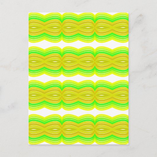 Green And Yellow Figure Eight Ribbon Pattern Art Postkarte (Vorderseite)
