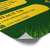 Green and Yellow  Lawn Care  Poster (Ecke)