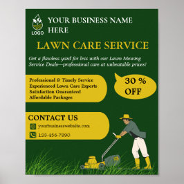 Green and Yellow Lawn Care Poster