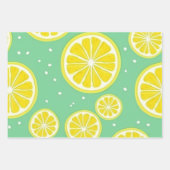 Green and Yellow Lemon Pattern Geschenkpapier Set (Vorderseite 2)