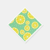 Green and Yellow Lemon Slice Pattern Serviette (Ecke)