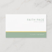 Green and Yellow Modern School Counselor  Visitenkarte (Vorderseite)