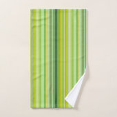 Green and Yellow Stripes Badhandtuch Set (Handtuch)