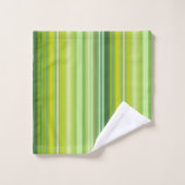 Green and Yellow Stripes Badhandtuch Set (Waschlappen)