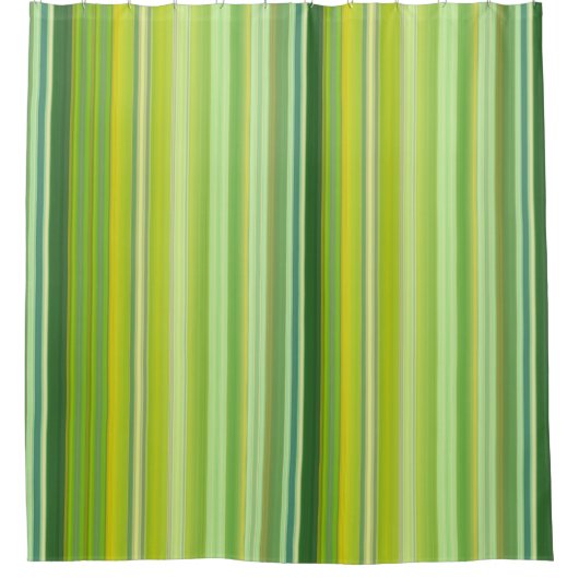 Green and Yellow Stripes Duschvorhang (Vorderseite)