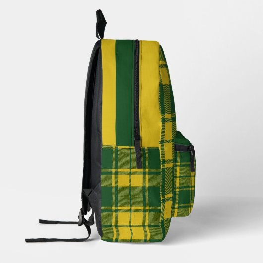 Green and yellow Tartan Plaid checkered Oregon Bedruckter Rucksack (Links)