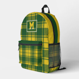 Green and yellow Tartan Plaid checkered Oregon Bedruckter Rucksack