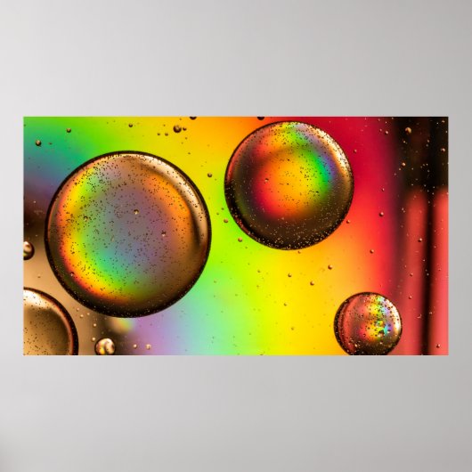 Green and yellow water droplets poster (Vorne)