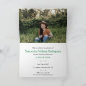 Green Angled Acht-Foto Grad Einladung (Innenseite)