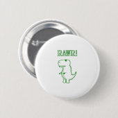 Green Angry T Rex Dino Button (Vorne & Hinten)