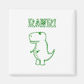 Green Angry T Rex Dino Magnet (Vorne)