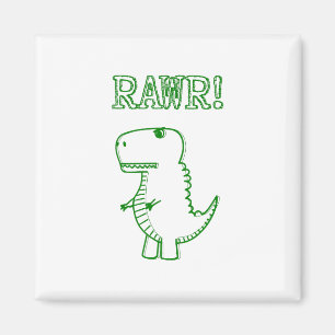 Green Angry T Rex Dino Magnet