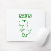 Green Angry T Rex Dino Mousepad (Mit Mouse)